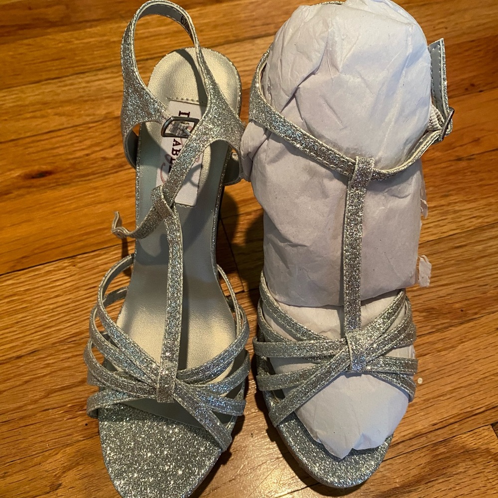 Elegant Silver Strappy Heels